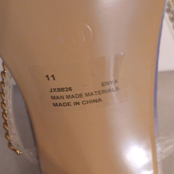 NEW. Cape Robbin Enya Elegant Gold Heel Stilettos With Chain Strap Heels - Picture 8 of 11